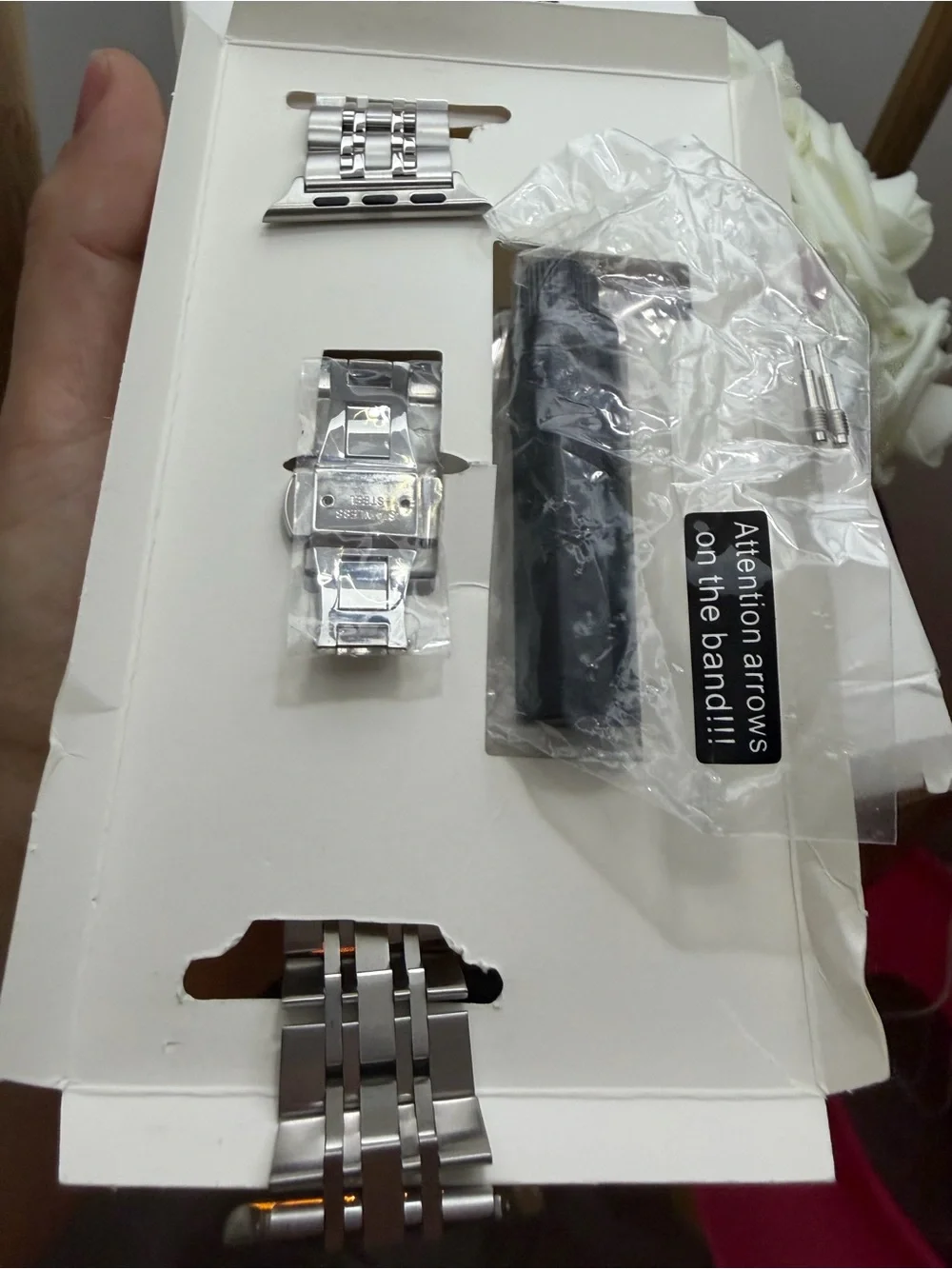 Stainless Steel Link Watch Band - Silver